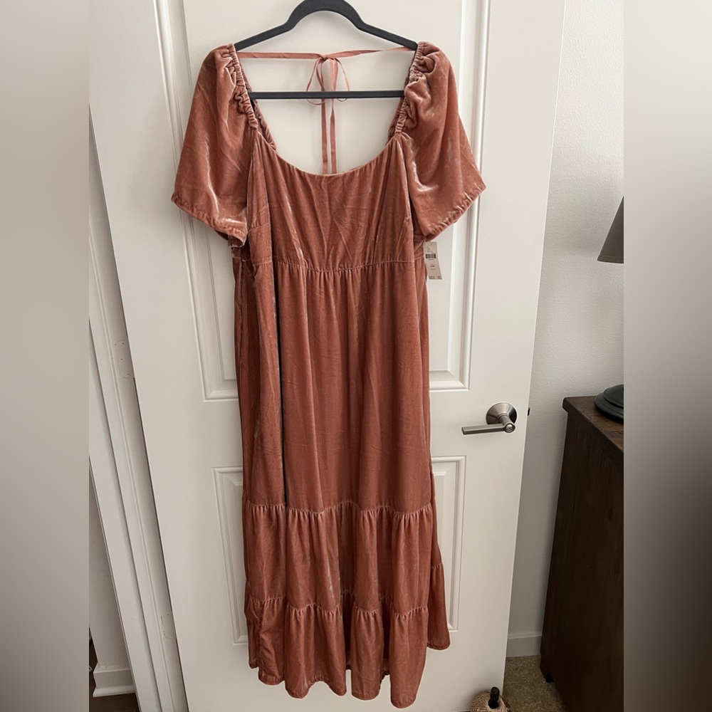 Anthropologie Velvet Empire Waist Midi Dress Size 18 WT